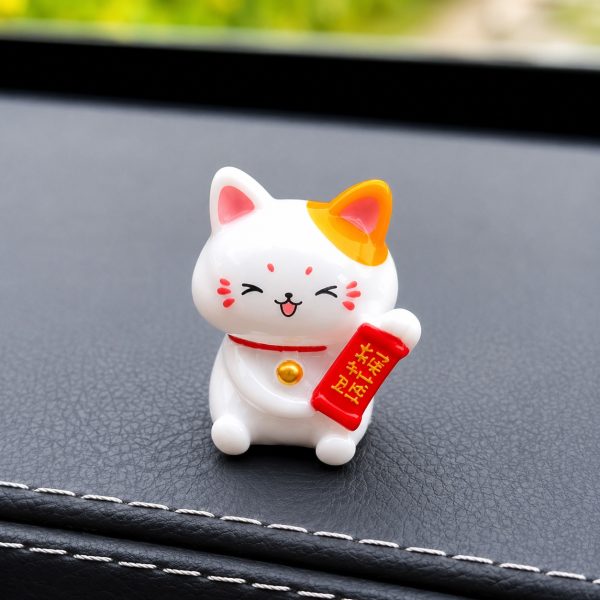 Mèo Thần Tài Trang Trí Chậu Cây Thu Hút Tài Lộc