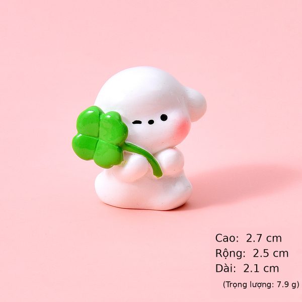 Set 6 Chú Cún Mochi Má Hồng Mini Cute – Decor Chậu Cây, Bàn Học Và Ô Tô