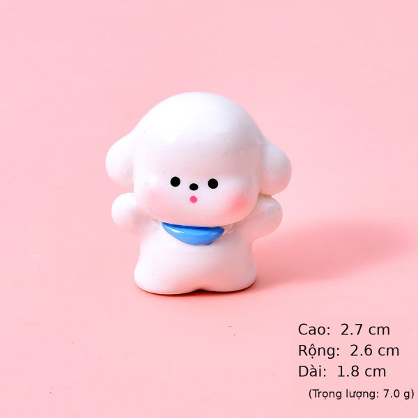 Set 6 Chú Cún Mochi Má Hồng Mini Cute – Decor Chậu Cây, Bàn Học Và Ô Tô