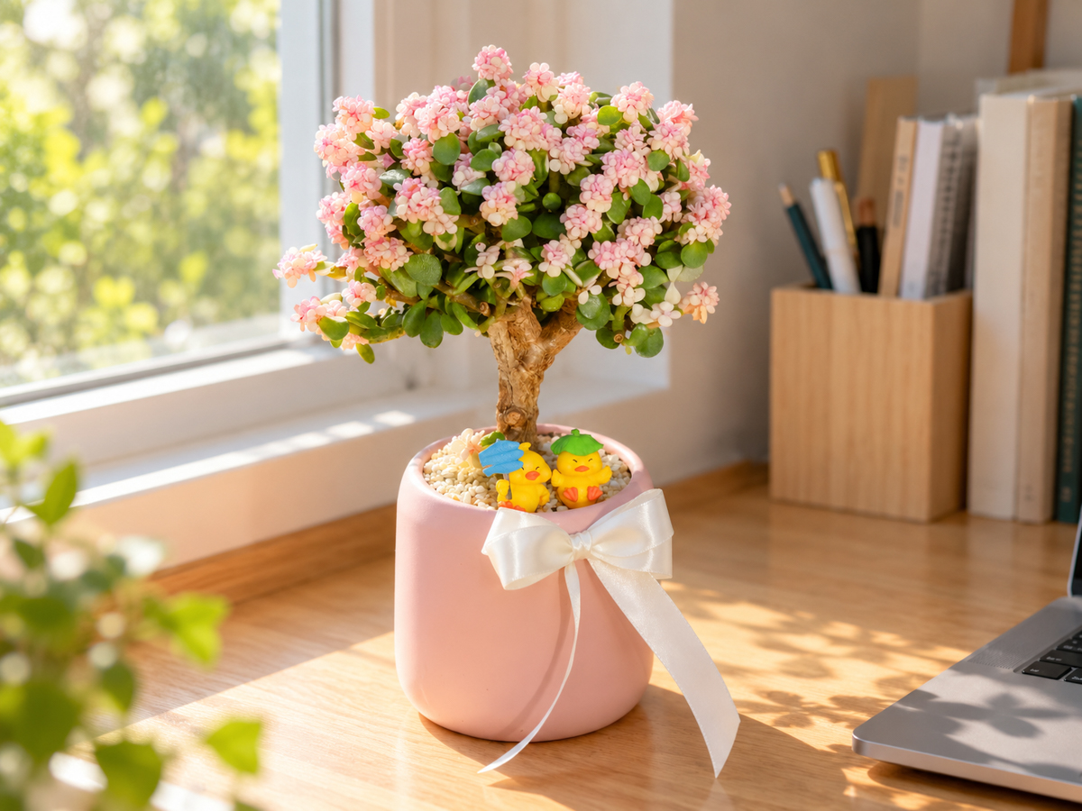 Chậu cây để bàn đặt gần cửa sổ có ánh sáng tự nhiên